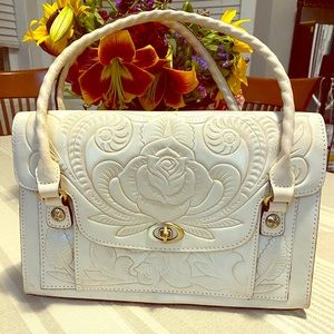 Patricia Nash Handbag, Waxed Tooled Leather, NWOT